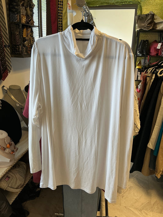 Lane Bryant Turtleneck T-Shirt - White - 26/28