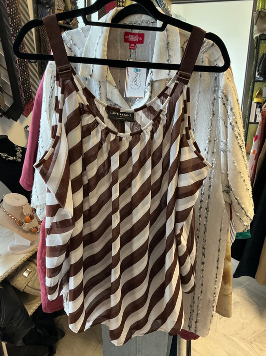 LANE BRYANT Sleeveless Top - Brown and White - 26