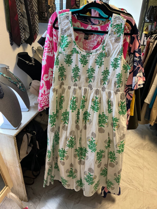 Lane Bryant Dress - Beige with Green and Brown - 22/24