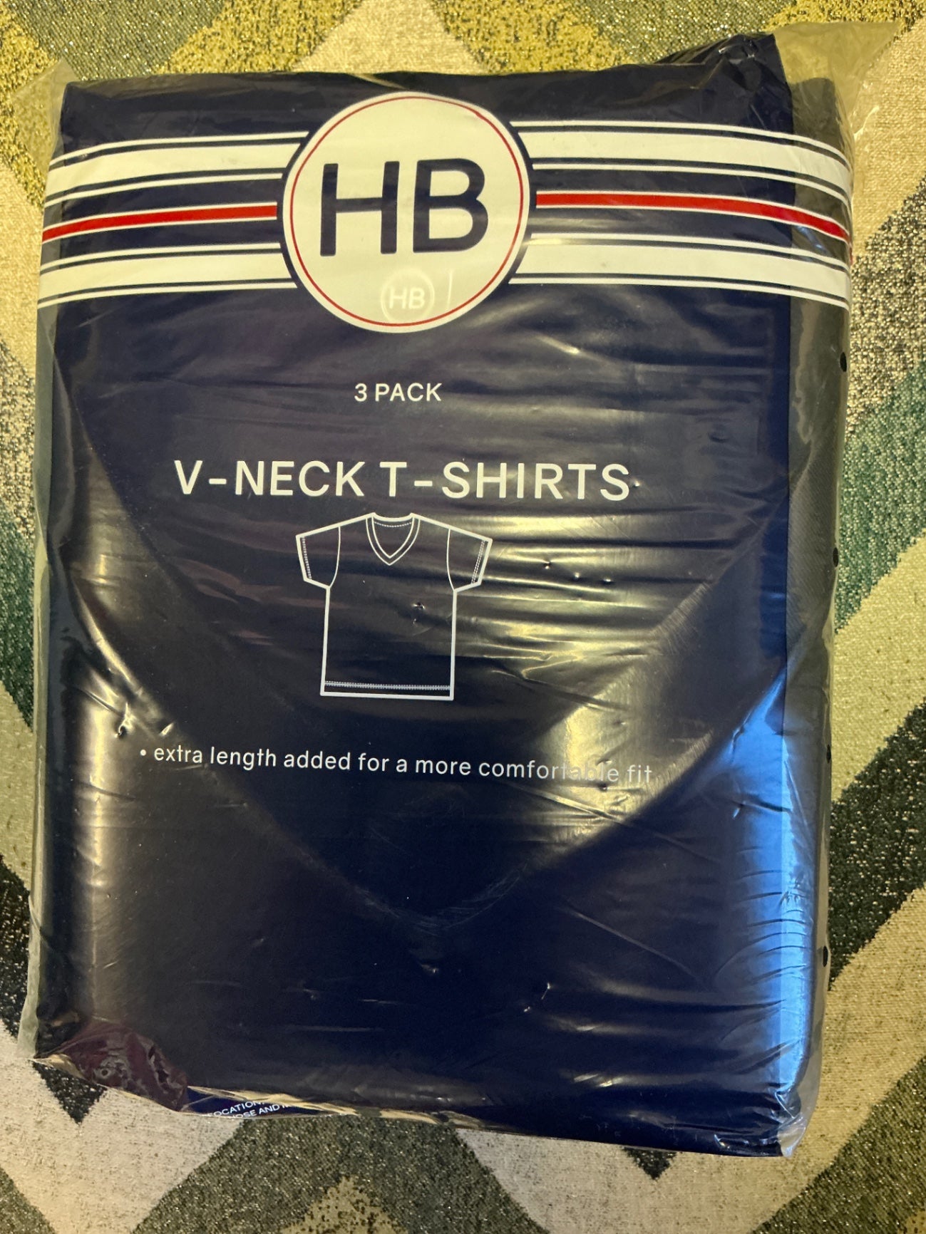 Harbor Bay Men’s V-Neck Undershirts - 3 Pack - Black - 8XL NWT