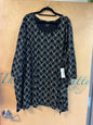 Catherines 3/4 Sleeve T-Shirt - Black and White - 5X 32/34