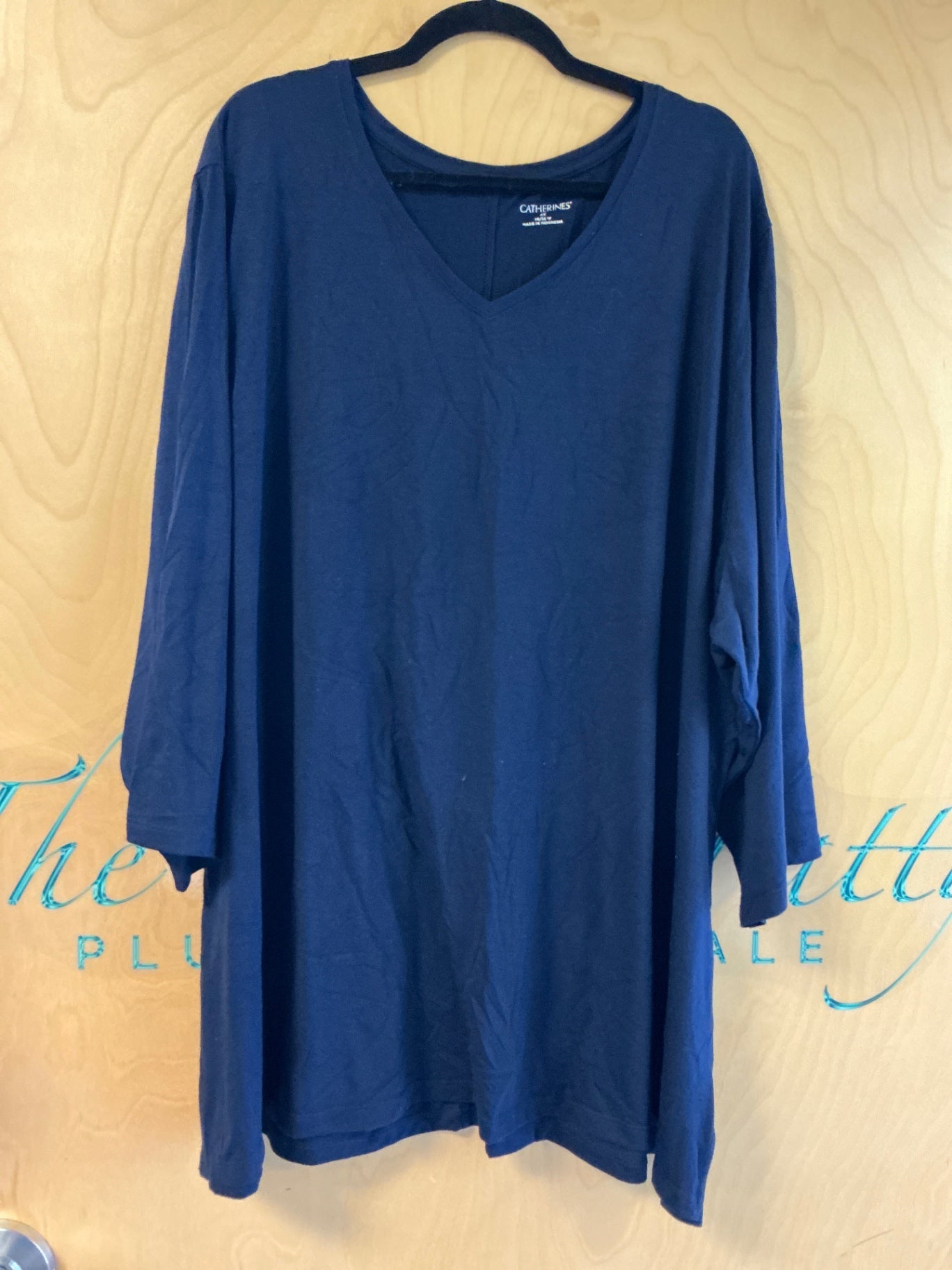 Catherines 3/4 Sleeve T-Shirt - Navy Blue - 30/32