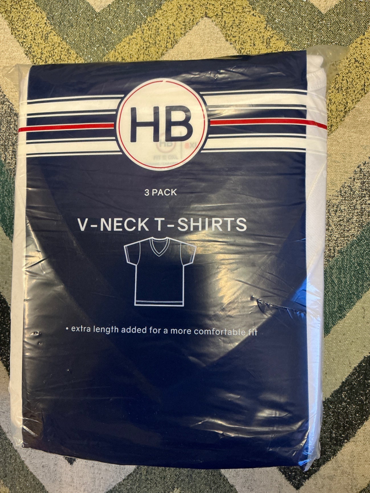 Harbor Bay Men’s V-Neck Undershirts - 3 Pack - White - 8XL NWT
