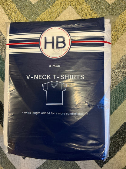 Harbor Bay Men’s V-Neck Undershirts - 3 Pack - White - 8XL NWT