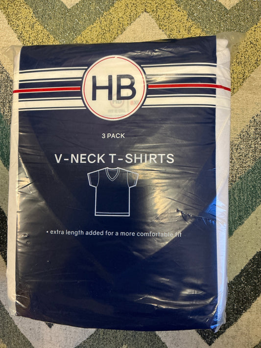 Harbor Bay Men’s V-Neck Undershirts - 3 Pack - White - 8XL NWT