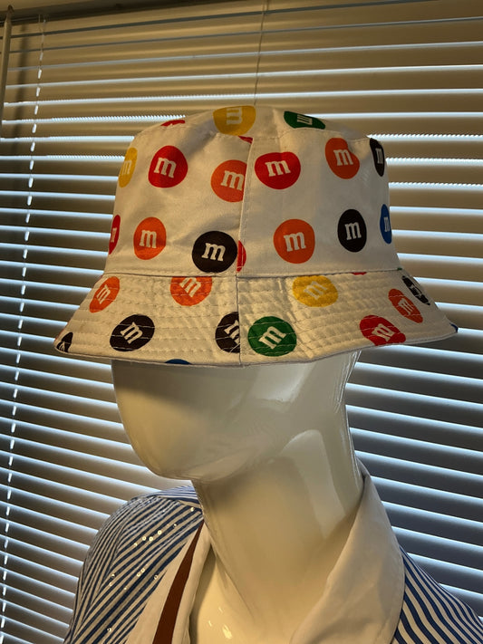 Bucket Hat - Multicolor (White base with colorful M&Ms pattern) - O/S
