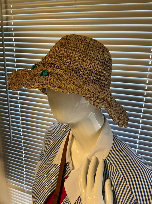 Outrageous Straw Sun Hat - Beige - O/S