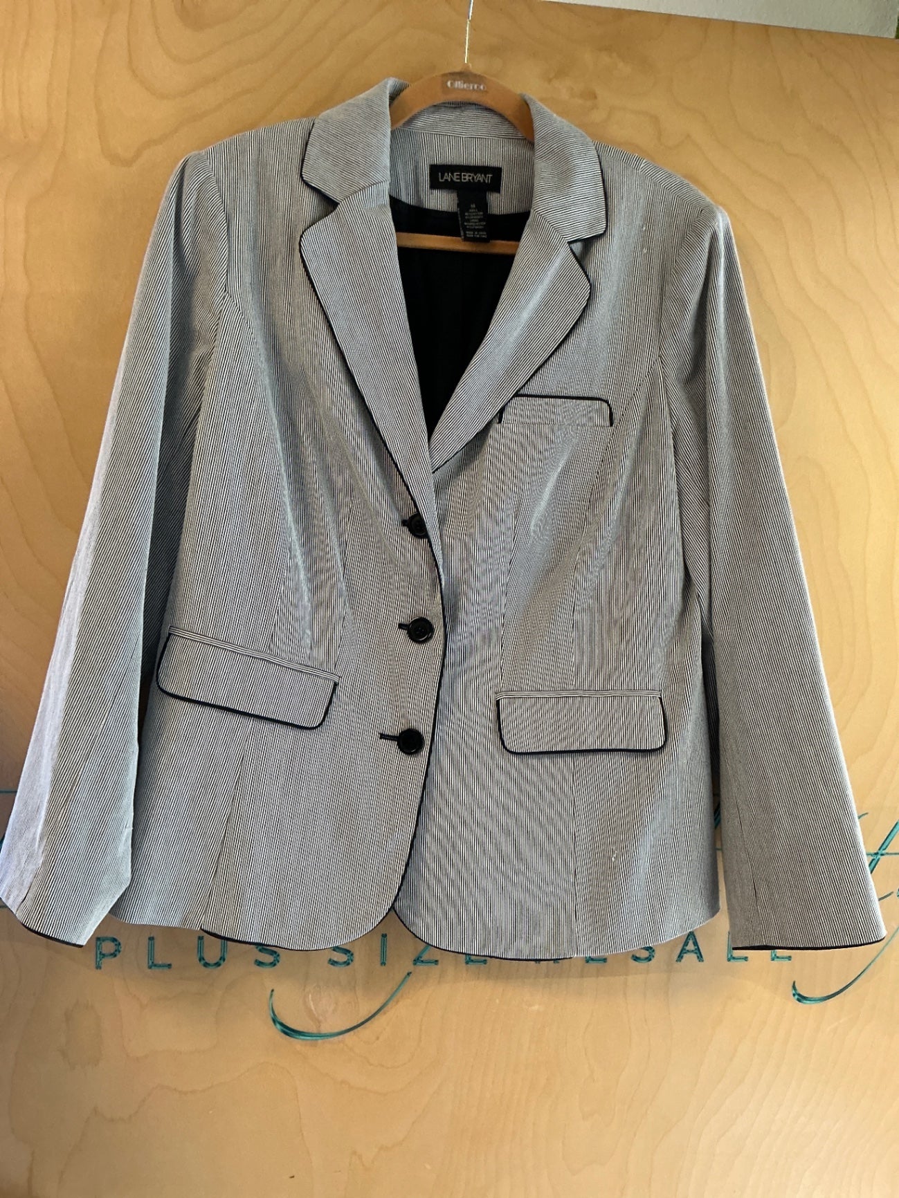 LANE BRYANT Blazer - Black with pinstripes - 14