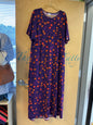 LuLaRoe Dress - Purple with orange and red floral pattern - 3XL