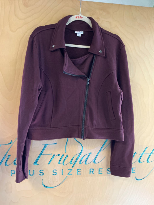 LuLaRoe Moto Jacket - Maroon - L