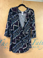 Monroe & Main Blouse - Multicolored (predominantly black, purple, blue, and white) - 1X