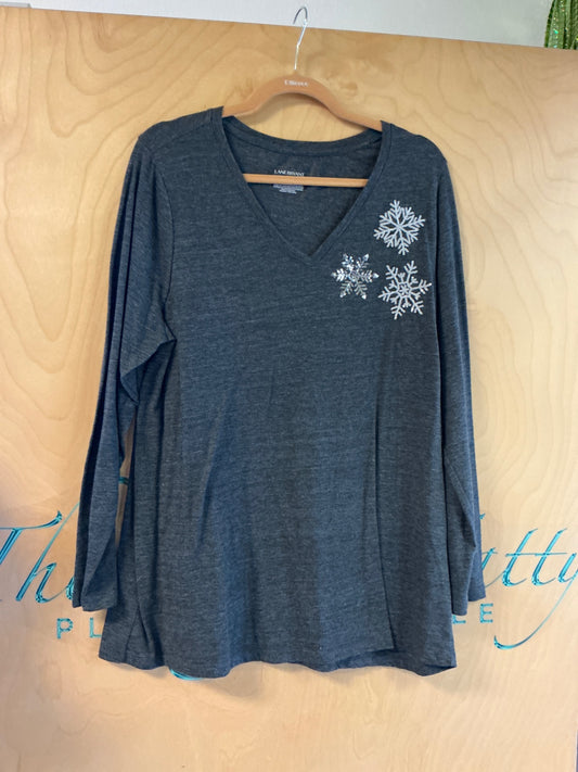 LANE BRYANT Long Sleeve T-Shirt - Dark Gray - 14/16