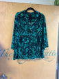 ALFANI Blouse - Teal with black pattern - 2X