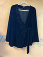 IGIGI Velvet Wrap Blouse - Black - 14/16