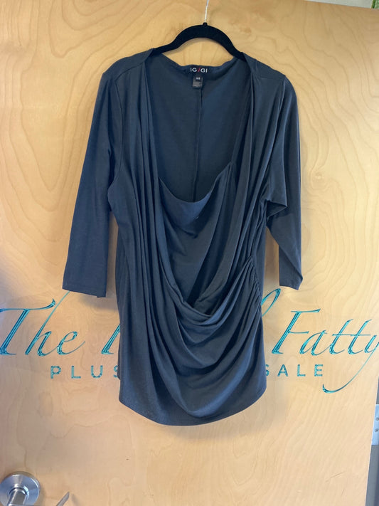 IGIGI Faux Wrap Blouse - Charcoal gray - 14/16