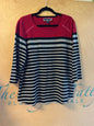 Karen Scott Sweater - Red, Black, White, Grey - 1X