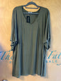 Ekouaer V Neck T-Shirt - Olive green - XL