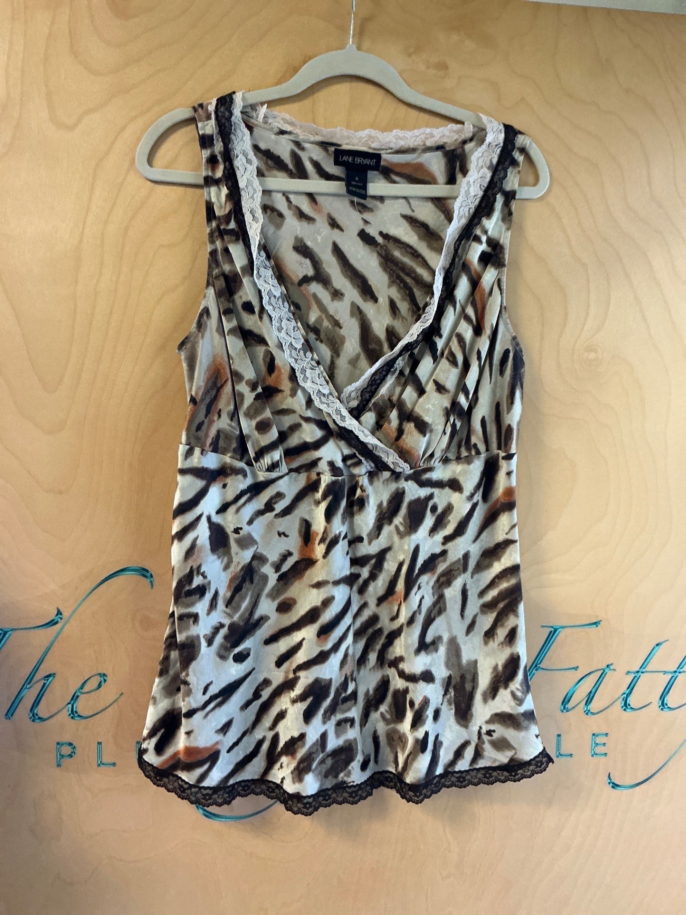 Lane Bryant Sleeveless Top - Multicolor (Beige, Black, Brown, Orange) - 16
