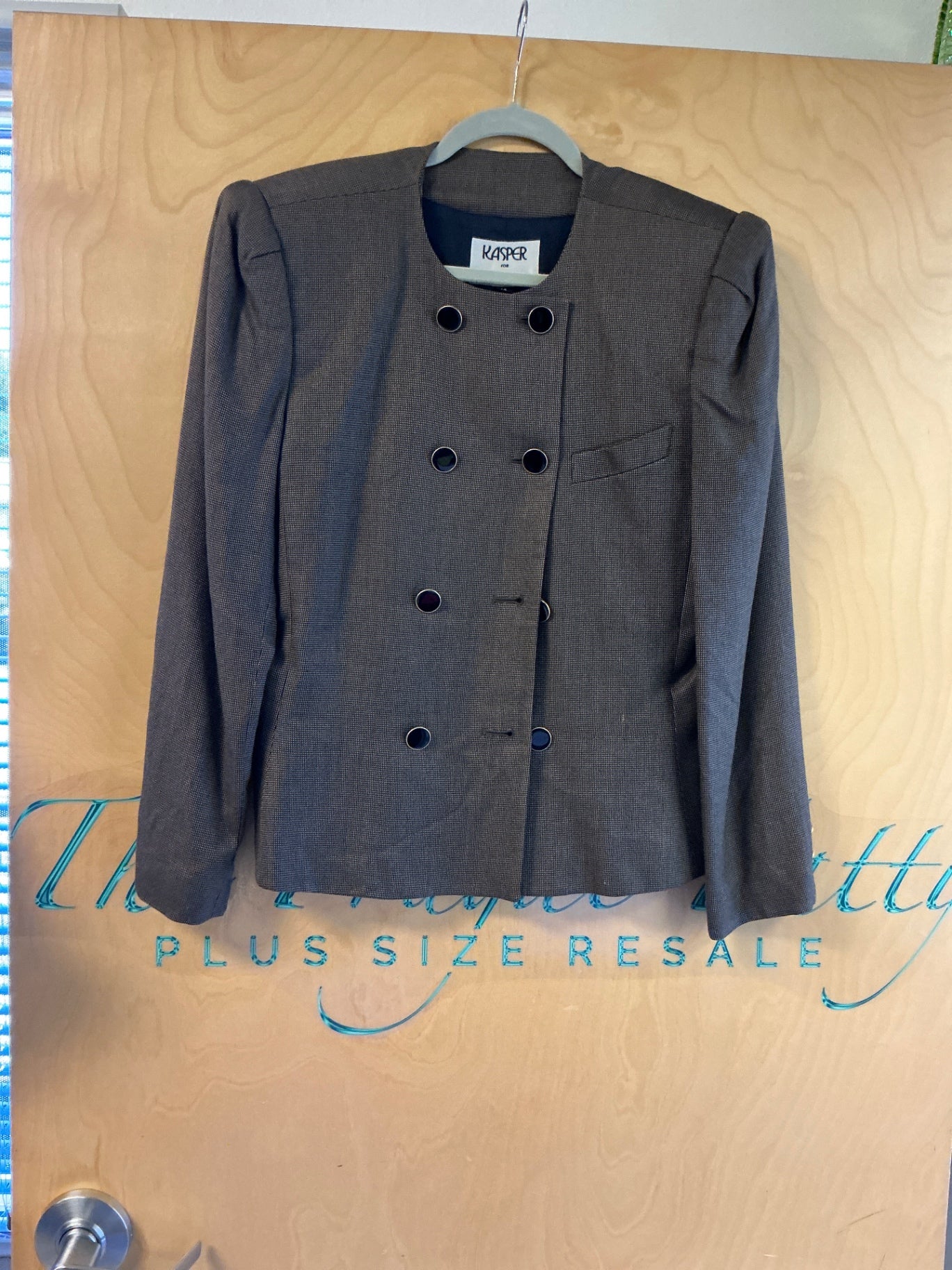 KASPER Blazer - Brown/Black - 14