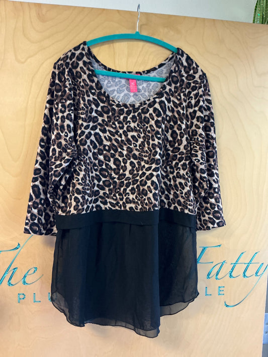 Mix & Co Blouse - Leopard print (brown, black, and beige) - XL