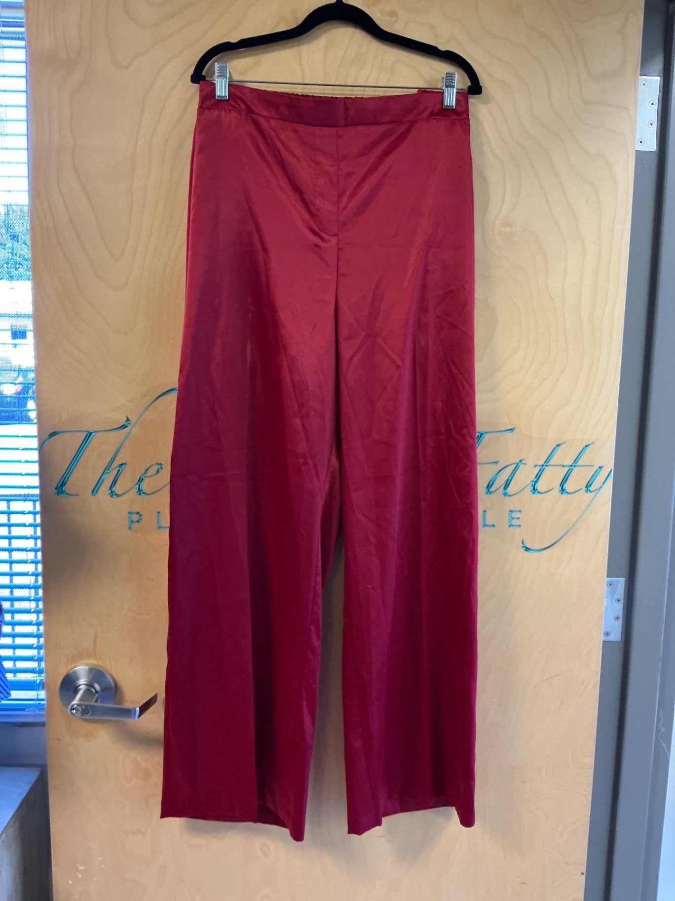 Cato Wide Leg Pant - Red Satin - 22/24