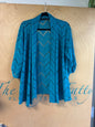 Notations Cardigan - Teal - XL
