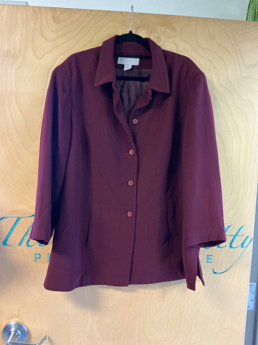 Maggie McNaughton Blazer - Burgundy - 18W