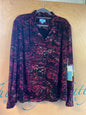 CeCe Blouse - Black with pink and red floral pattern - 3X NWT