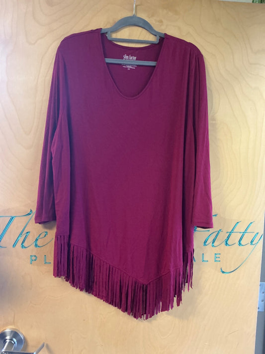 Investments Blouse - Burgundy - 2X