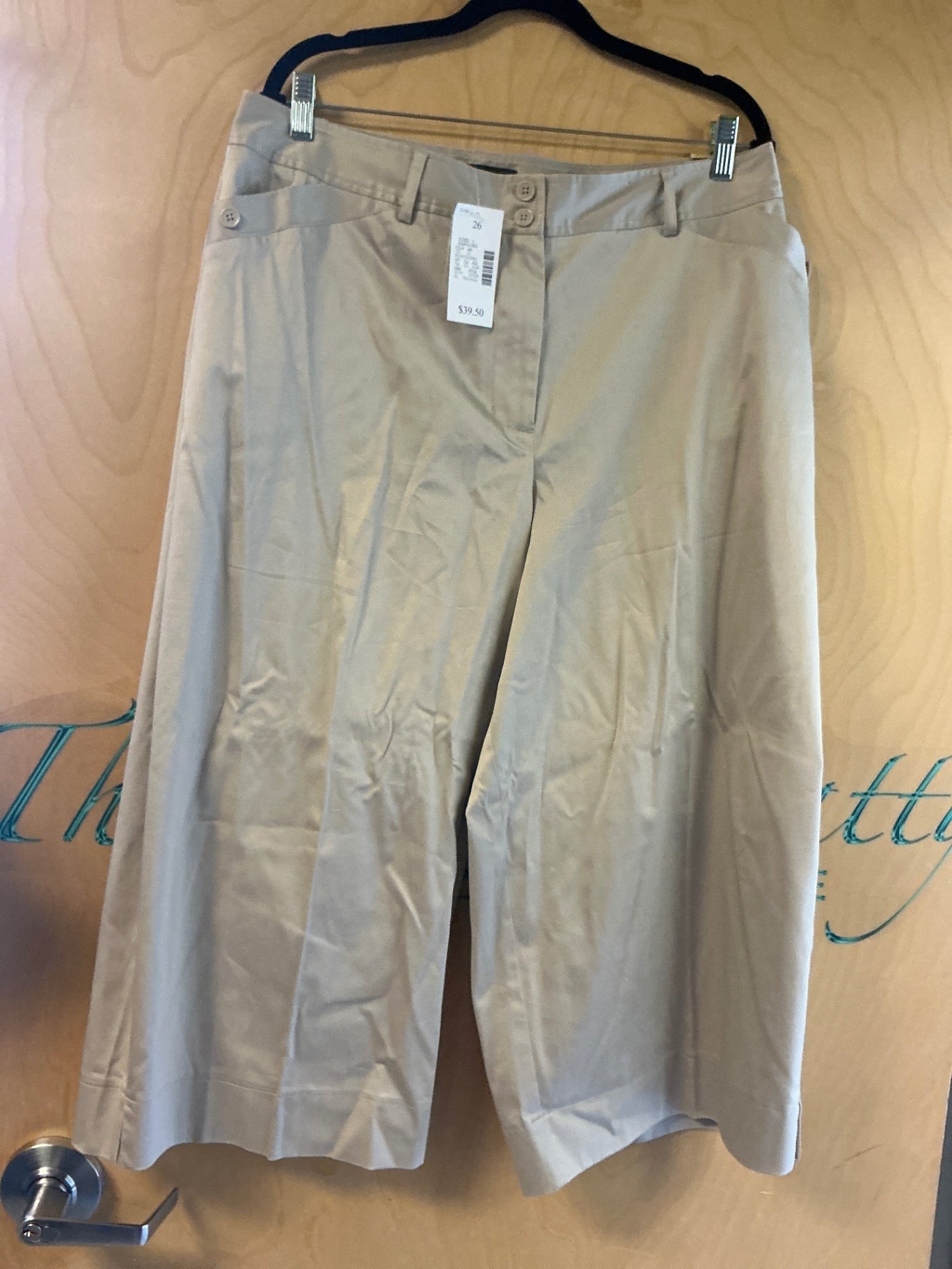Lane Bryant Wide-Leg Capri - Beige - 26