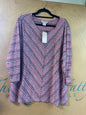 Allison Daley Blouse - Pink with multicolor accents - 3X NWT