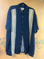 Island Shores Button-Up Shirt - Navy blue and cream - 2XL