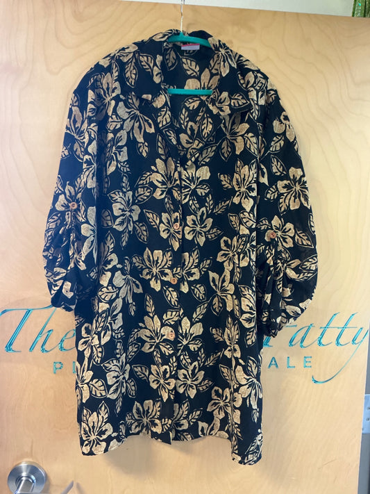 Cole of California Blouse - Black and beige - 3X
