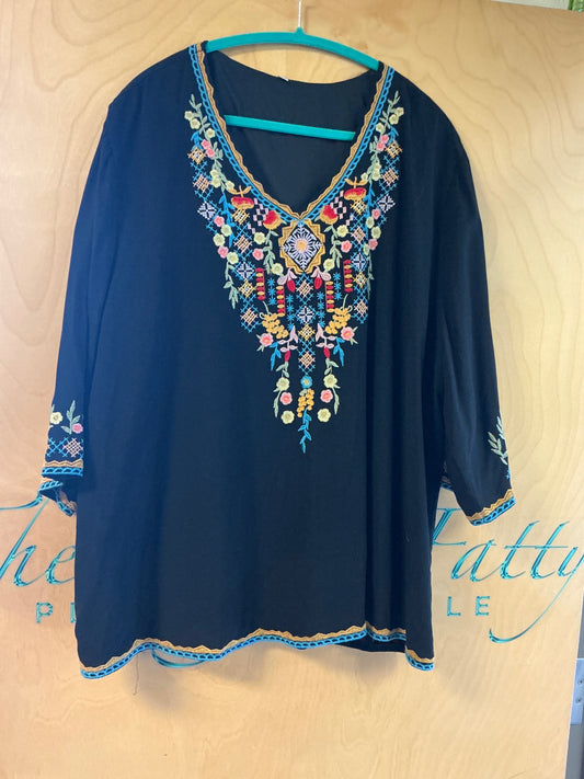 Blouse - Black - 3X