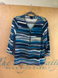 Rafaella Blouse - Multicolor (Blue, White, Yellow, Black) - 2X