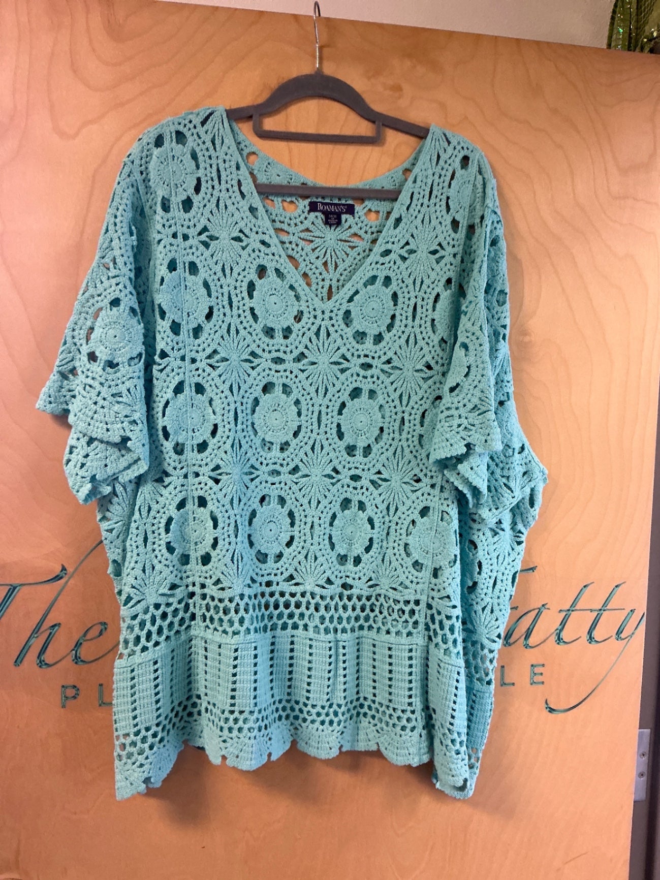 Roaman's Sweater - Aqua - 34/36