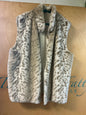 Reversible Faux Fur Vest - Beige and brown - 3X