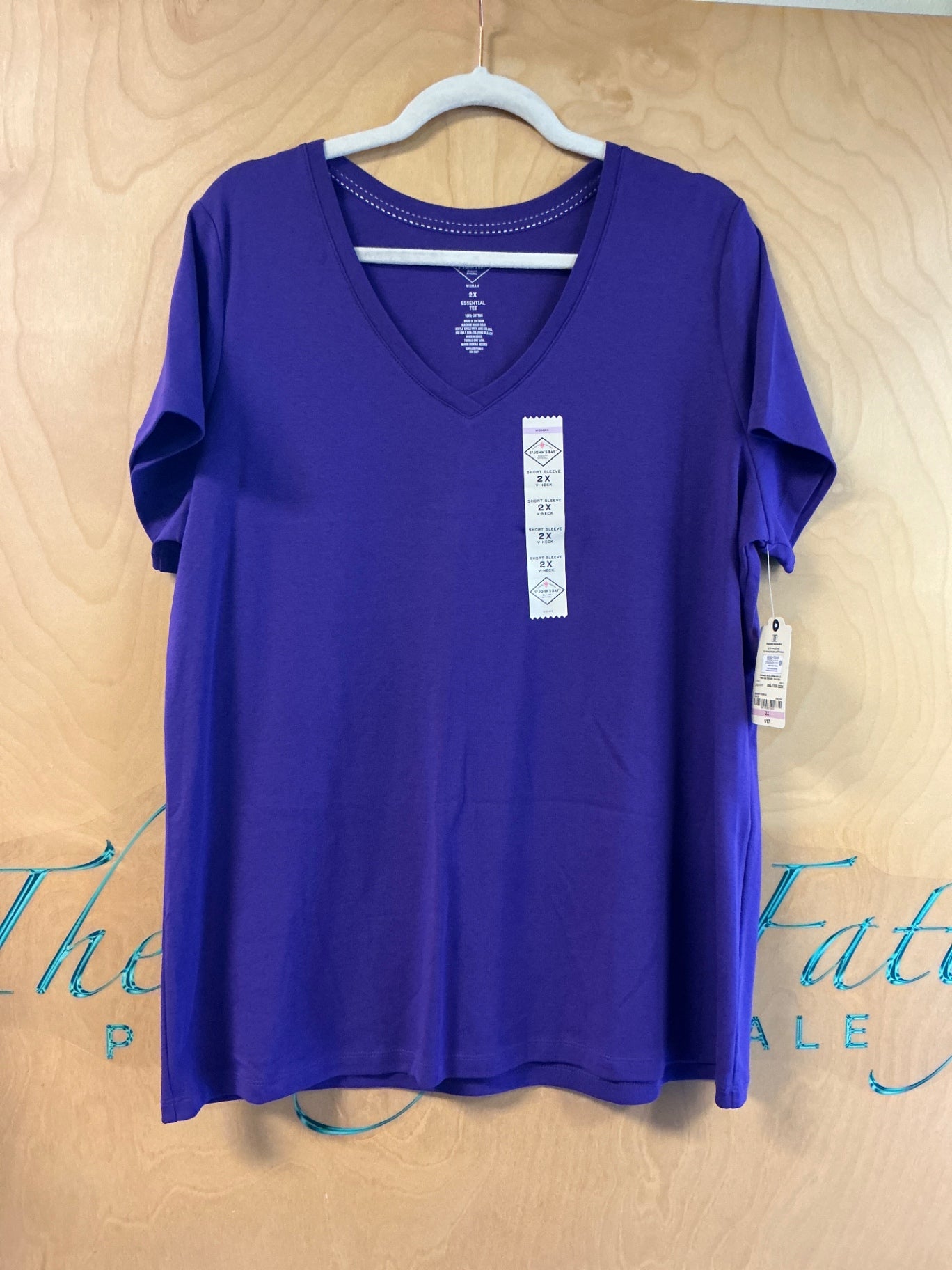 St. John's Bay T-Shirt - Purple - 2X NWT