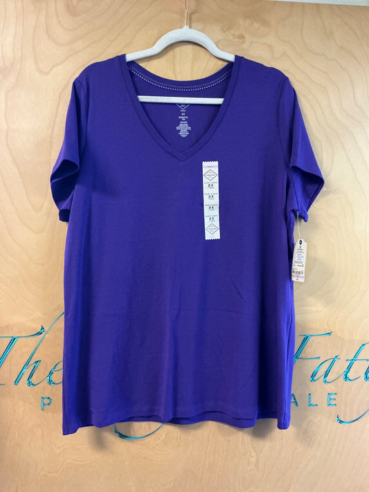 St. John's Bay T-Shirt - Purple - 2X NWT