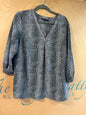 Violet & Claire Blouse - Black and white - 1X