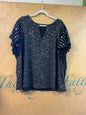 Shein Blouse - Black with white speckles - 4XL