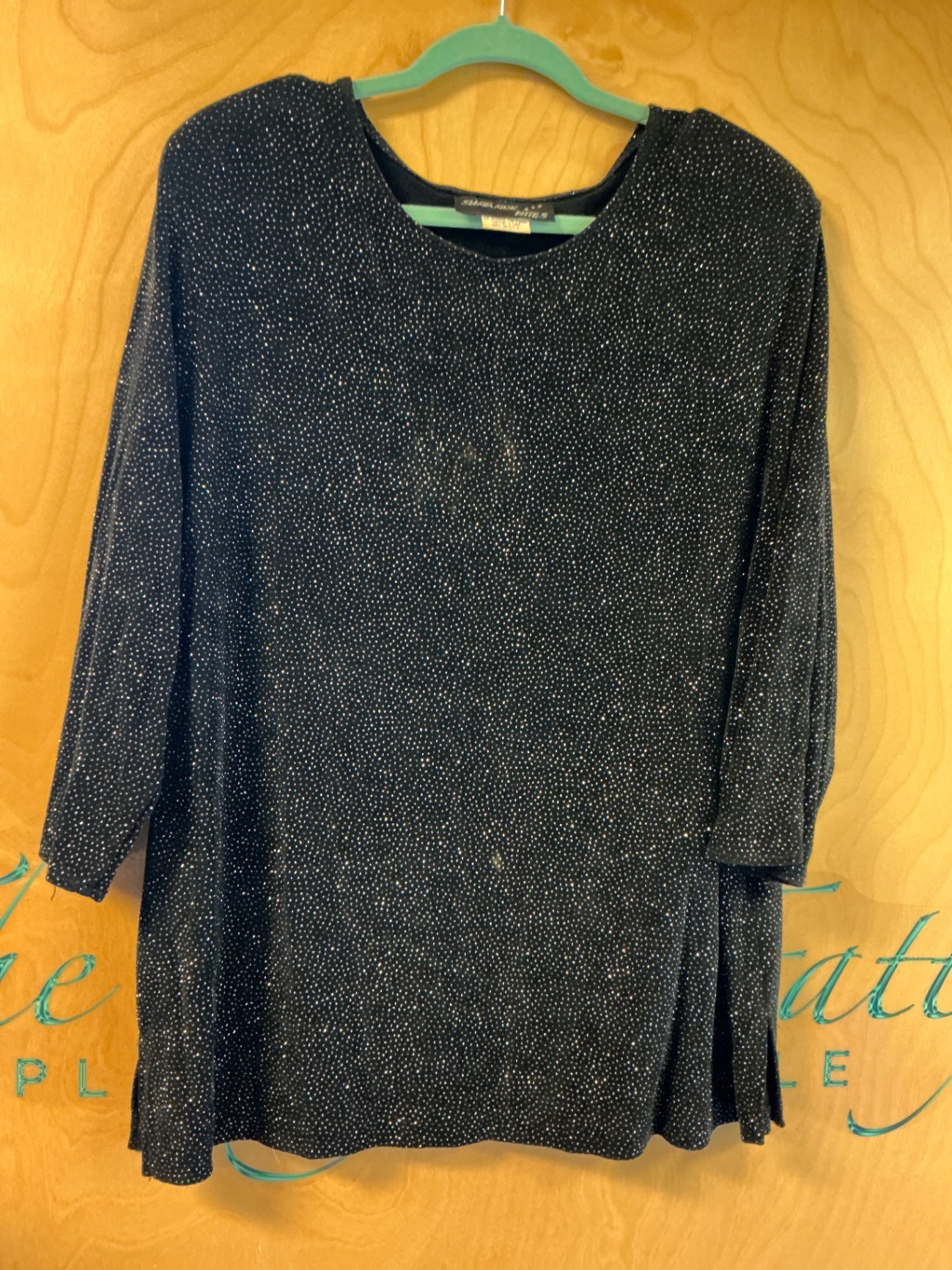 Sharade Nites Blouse - Black with white polka dots - 20W