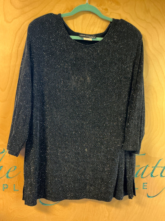 Sharade Nites Blouse - Black with white polka dots - 20W