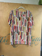 JM Collection Blouse - Multicolor (red, black, yellow, peach, white) - 2X