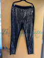 Shein Sequin Leggings - Silver and Black - 2XL