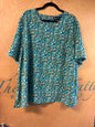 Maggie Barnes Blouse - Multicolored (predominantly blue and green) - 3X