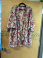 Dizzy Gal Cover-Up - Beige with pink, red, blue floral print - 3X