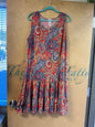Ivy Lane Sleeveless Dress - Red with multicolored paisley print - 2X