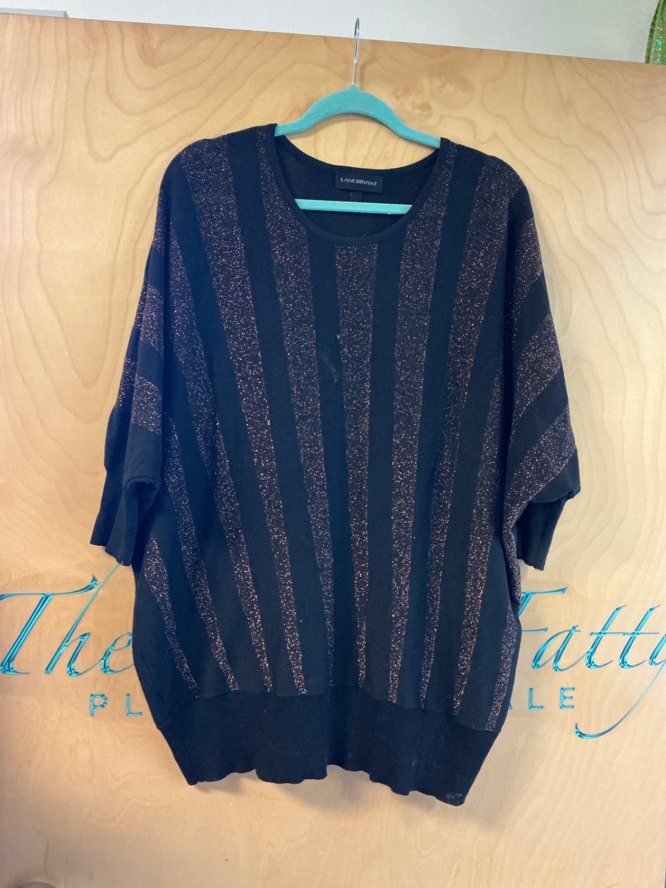 Lane Bryant Sweater - Dark Blue with Glittering Stripes - 22/24