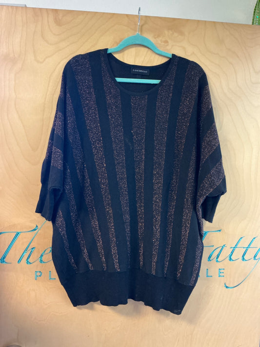Lane Bryant Sweater - Dark Blue with Glittering Stripes - 22/24